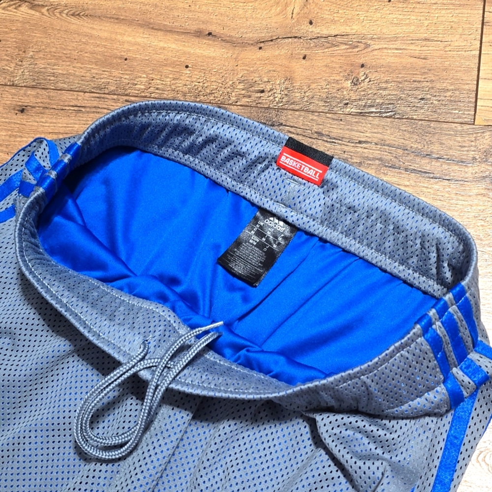 Adidas Gray and Blue Joggers with Athletic Stripes - Picture 5 of 10